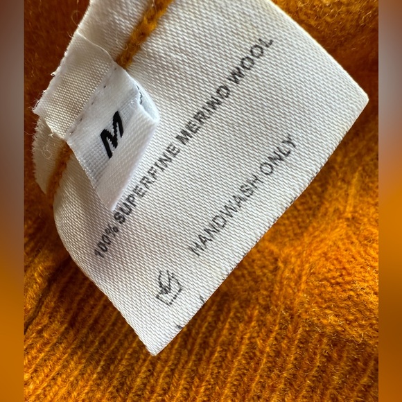 Cable Knit Mustard Merino Cardigan Sweater, M by Liny Xin SUPER SOFT!! - Picture 3 of 13